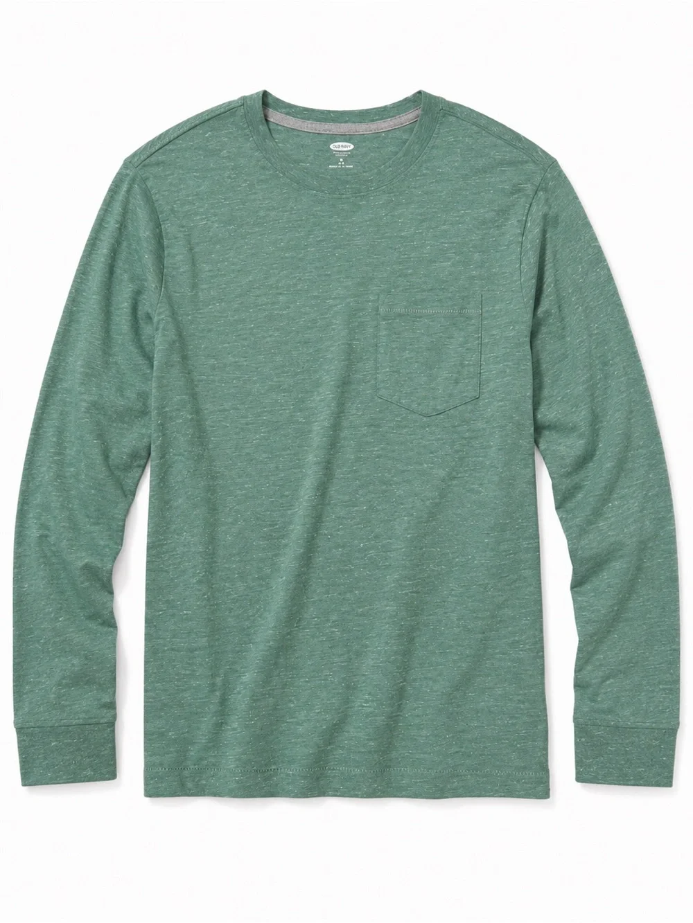 Old Navy Kids Long-Sleeve Pocket Tee in Heathered Green